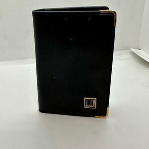 Dunhill Black Wallet Sleek Design Gold Accents